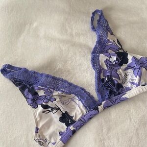 Calvin Klein Purple and White Lace Bralette